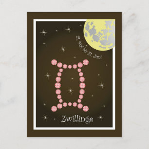 Carte Postale Jumeaux 21 mai au 21 juin