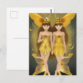 Carte Postale Jumeaux à papillon d'or (Devant / Derrière)