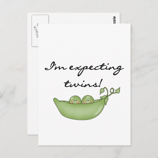 Carte Postale Jumeaux attendus - Pois dans un pod (Devant / Derrière)