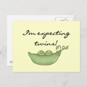 Carte Postale Jumeaux attendus - Pois dans un pod (Devant / Derrière)