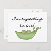 Carte Postale Jumeaux attendus - Pois dans un pod (Devant / Derrière)