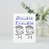Carte Postale Jumeaux Stick Figure (Debout devant)