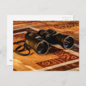 Carte Postale Jumelles, Glyphes, Pictographes, Explorateur, Voya (Devant / Derrière)