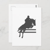 Carte Postale Jumping horse silhouette - choose background color (Devant / Derrière)