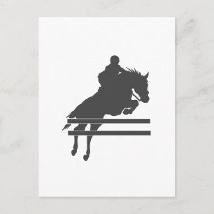 Carte Postale Jumping horse silhouette - choose background color