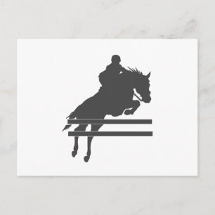 Carte Postale Jumping horse silhouette - choose background color