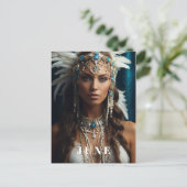 Carte Postale *~ JUNE Boho Femme ANNIVERSAIRE PERLES AP53 (Debout devant)