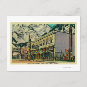 Carte Postale Juneau, Alaska Vue de l'ancien totem de sorcière e