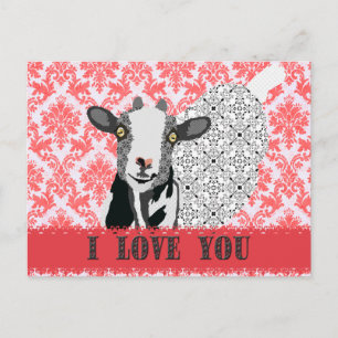 Carte postale Junebug Love Damask
