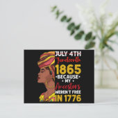 Carte Postale Juneteenth Parce que mes ancêtres n'étaient pas li (Debout devant)