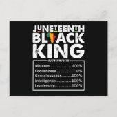 Carte Postale Junetten Black King Faits nutritionnels Melanin (Devant)