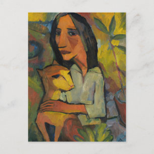 Carte Postale Junge Frau mit Katze par Dorothea Maetzel-Johannse