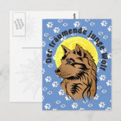 Carte Postale junger träumender Wolf Postkarte (Devant / Derrière)
