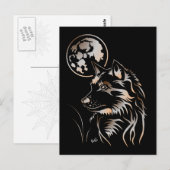 Carte Postale junger träumender Wolf Postkarte (Devant / Derrière)
