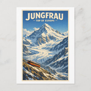 Carte Postale Jungfrau, Suisse, dans un classique rétro