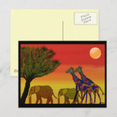 Carte postale Jungle Sunset (Devant / Derrière)