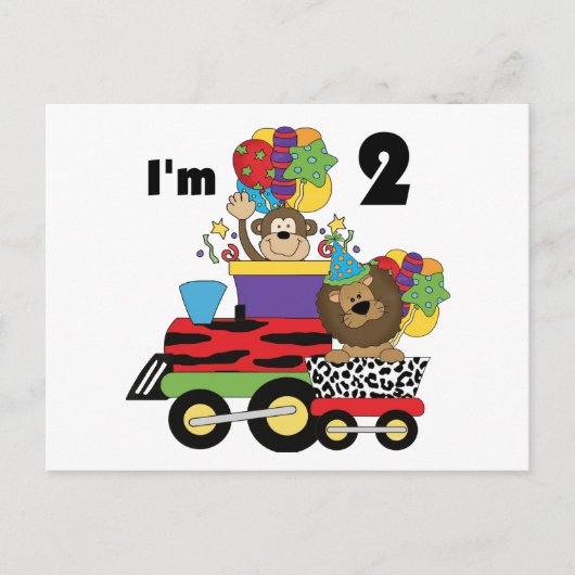 Carte Postale Jungle Train 2e anniversaire T-shirts et cadeaux (Devant)