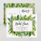 Carte Postale jungle tropicale fausse or nage invitation (Devant / Derrière)