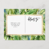 Carte Postale jungle tropicale fausse or nage invitation (Dos)