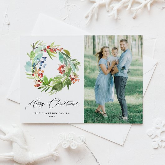 Carte Postale Juniper et Holly Wreath Joyeux Noël Photo