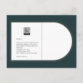 Carte Postale Juniper Green Gold Mariage moderne INVITE QR Code (Dos)