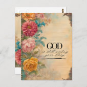 Carte Postale Junk Journal Dieu écrit toujours ton histoire (Devant / Derrière)