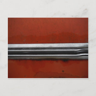 Carte Postale Junk Yard vintage car, Red and Silver Old Paint