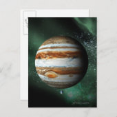 Carte Postale Jupiter et comparaison de la Terre (Devant / Derrière)