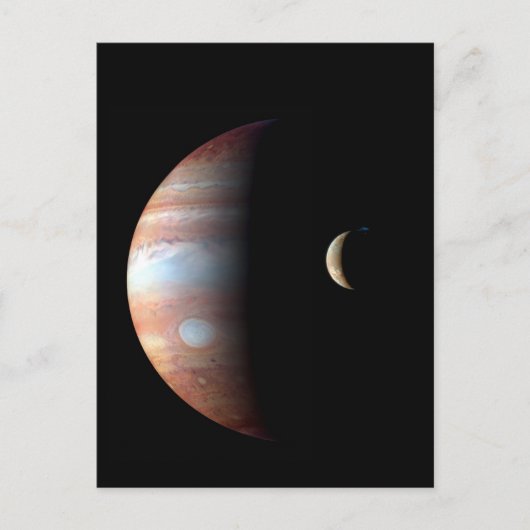 Carte Postale Jupiter Géant Gaz Planète & Io Galilée Lune (Devant)