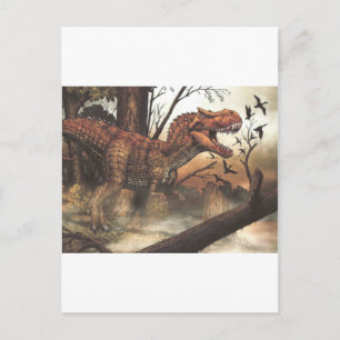Carte Postale Jurassic Journey : Dinosaure dans son habitat natu