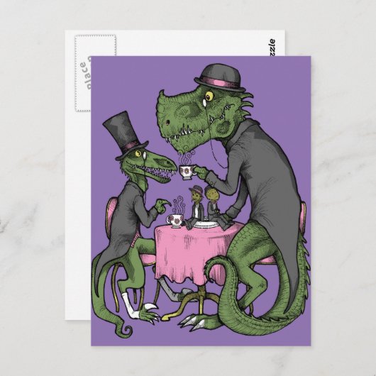 Carte Postale Jurassic Tea Party (Devant / Derrière)