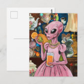 Carte Postale Jus d'orange Alien dans la ville (Devant / Derrière)