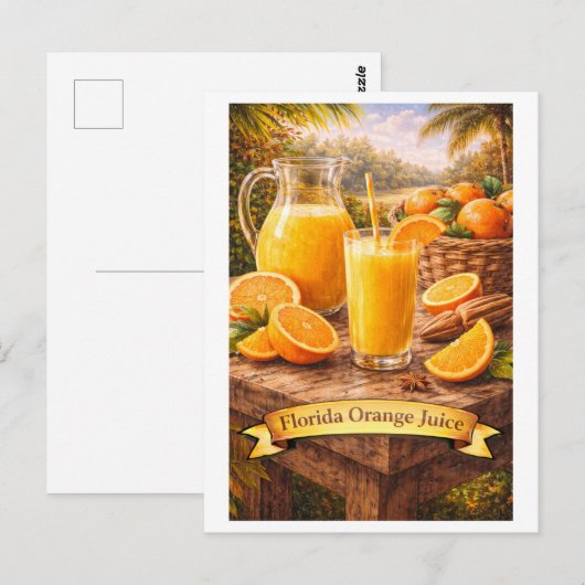 Carte Postale Jus d'orange de Floride (Série de nourriture améri (Devant / Derrière)