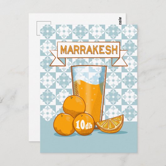 Carte Postale Jus d'orange Marrakesh Maroc (Devant / Derrière)