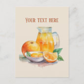 Carte Postale Jus d'orange mignon ajouter du texte (Devant)
