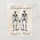 Carte Postale Jusqu'à la mort nous séparons Skeleton Couple Mono (Devant)