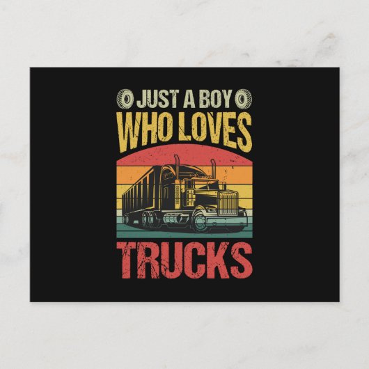 Carte Postale Just a Boy Who Loves Trucks (Devant)