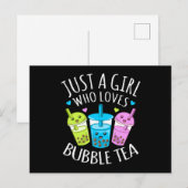Carte Postale Just A Girl Who Loves Bubble Tea Boba Kawaii Tea (Devant / Derrière)