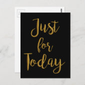 Carte Postale Just for Today gold quota AA NA 12 step recovery (Devant / Derrière)