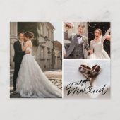 Carte Postale Just Marred 3 Photo Collage Mariage Merci (Devant)