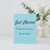 Carte Postale Just Married add couple name date year wedding sim (Debout devant)