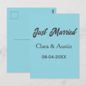 Carte Postale Just Married add couple name date year wedding sim (Devant / Derrière)