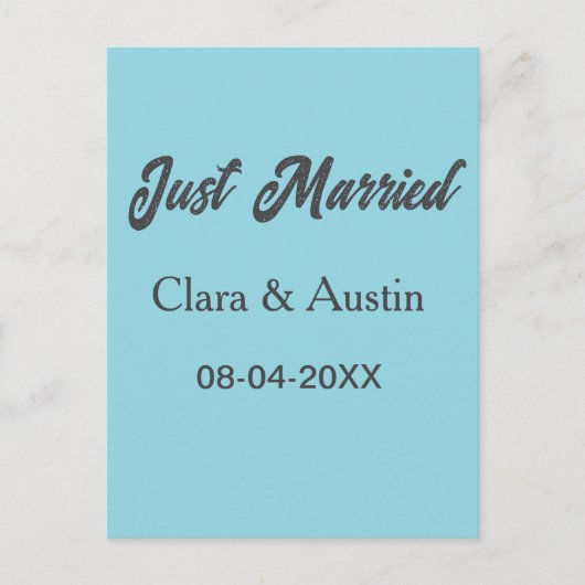 Carte Postale Just Married add couple name date year wedding sim (Devant)