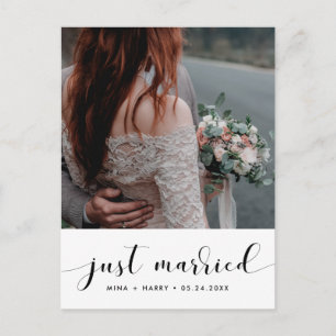 Carte Postale Just married Elegant announcement photo