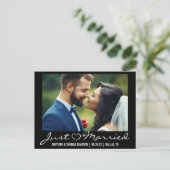 Carte Postale Just Married Heart Mariage Photo (Debout devant)
