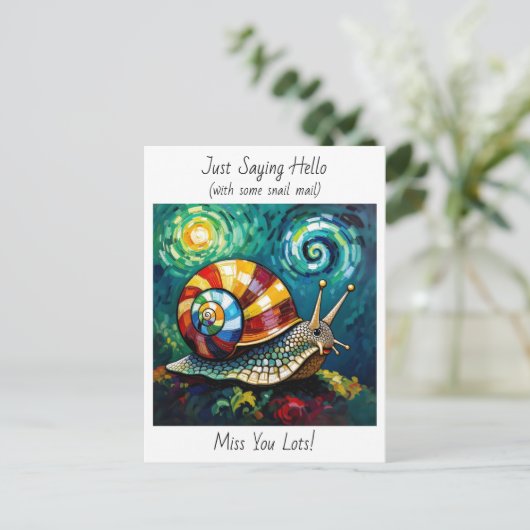 Carte Postale Just Saying Hello with some Snail Mail (Debout devant)