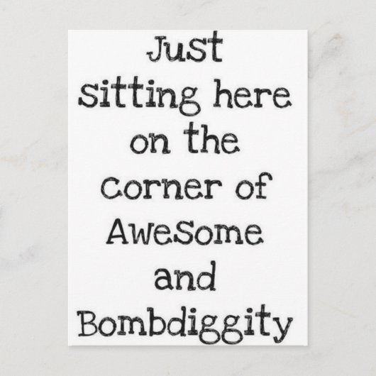 Carte Postale Juste assis ici (Devant)