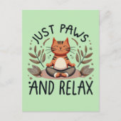 Carte Postale Juste des pattes et relaxer Yoga Cat (Devant)