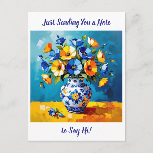 Carte Postale Juste dire HI | Rester en contact (Devant)