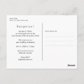 Carte Postale Juste Eloped Moderne Classique Soirée de Mariage É (Dos)